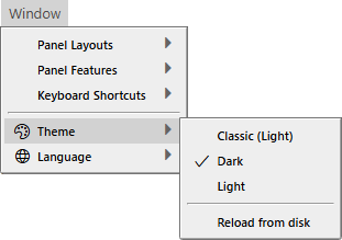 Window Theme Menu Window Theme Menu