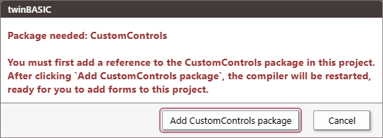 Add CustomControls Form Popup Add CustomControls Form Popup